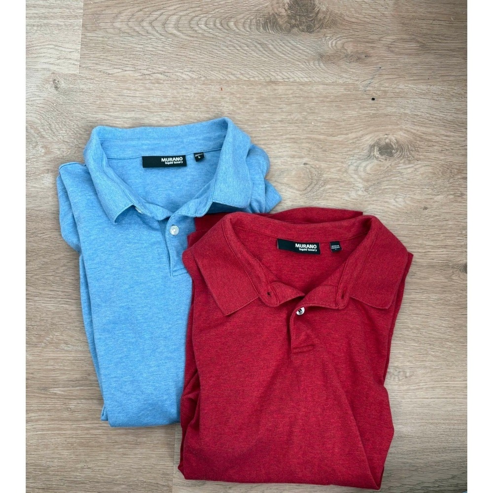 Murano Liquid Luxury Lot of 2 Polo Shirts Quiet Luxury Preppy Career Minimalist